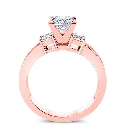 Bellflower Diamond Band for Princess Center Ring