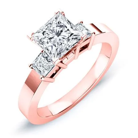 Bellflower Diamond Band for Princess Center Ring