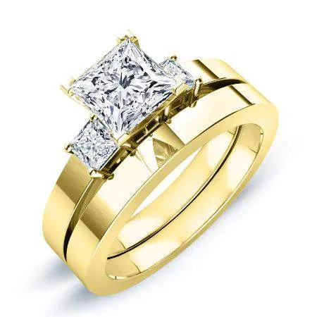 Bellflower Diamond Band for Princess Center Ring