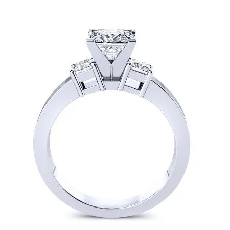 Bellflower Diamond Band for Princess Center Ring