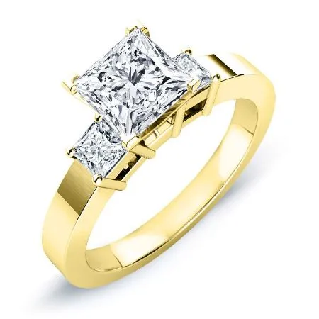 Bellflower Diamond Band for Princess Center Ring