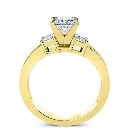 Bellflower Diamond Band for Princess Center Ring