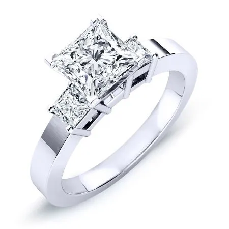 Bellflower Diamond Band for Princess Center Ring
