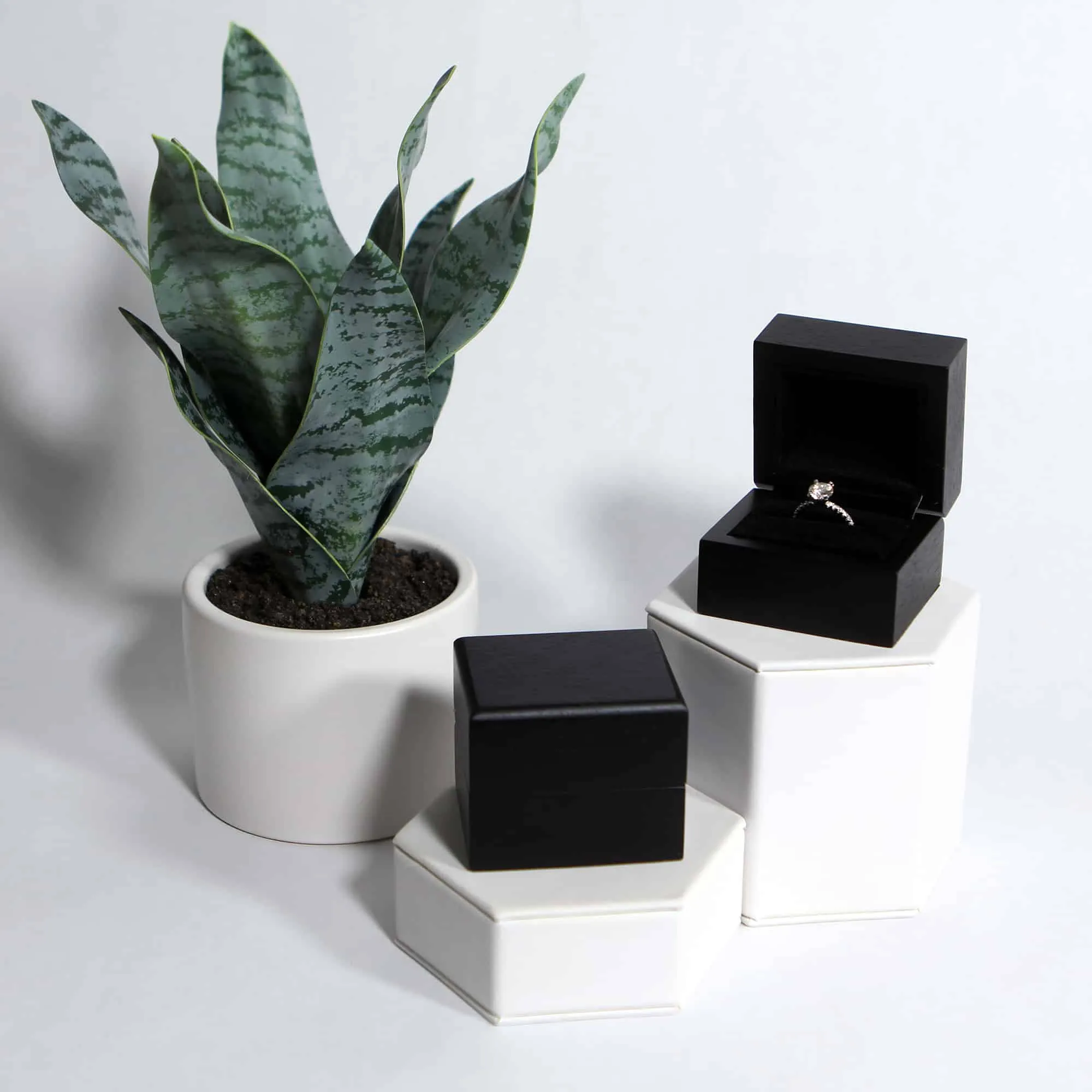 Black Wood Ring Box