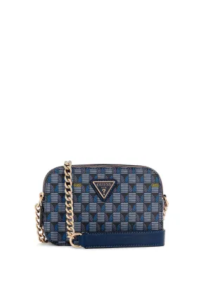 Blue Logo Vikky Camera Crossbody Bag