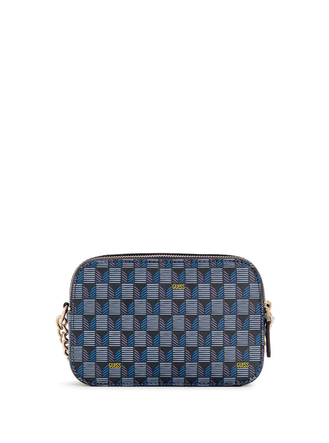 Blue Logo Vikky Camera Crossbody Bag