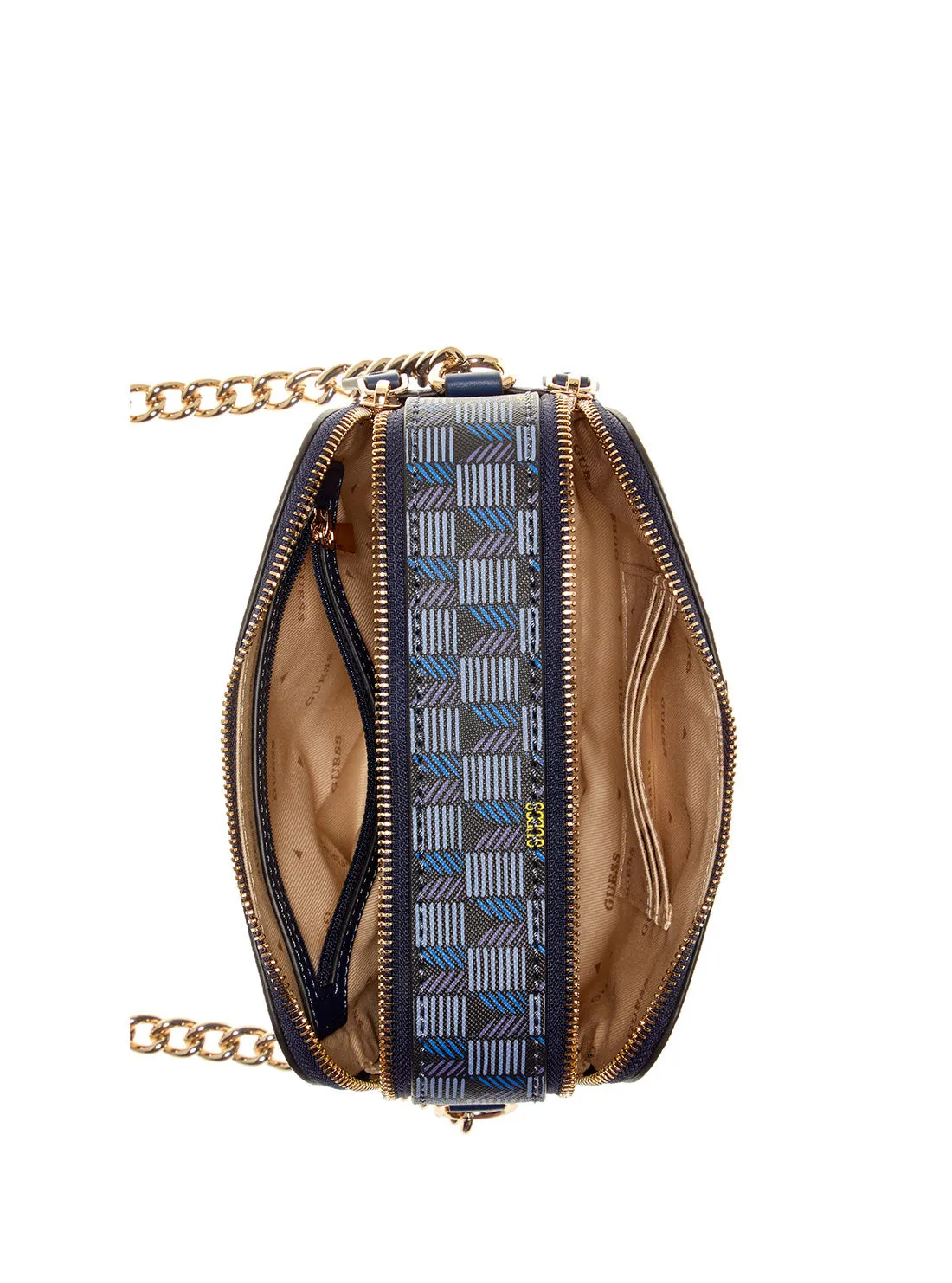 Blue Logo Vikky Camera Crossbody Bag