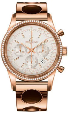 Breitling - Transocean Chronograph Red Gold - Diamond Bezel - Air Racer Bracelet
