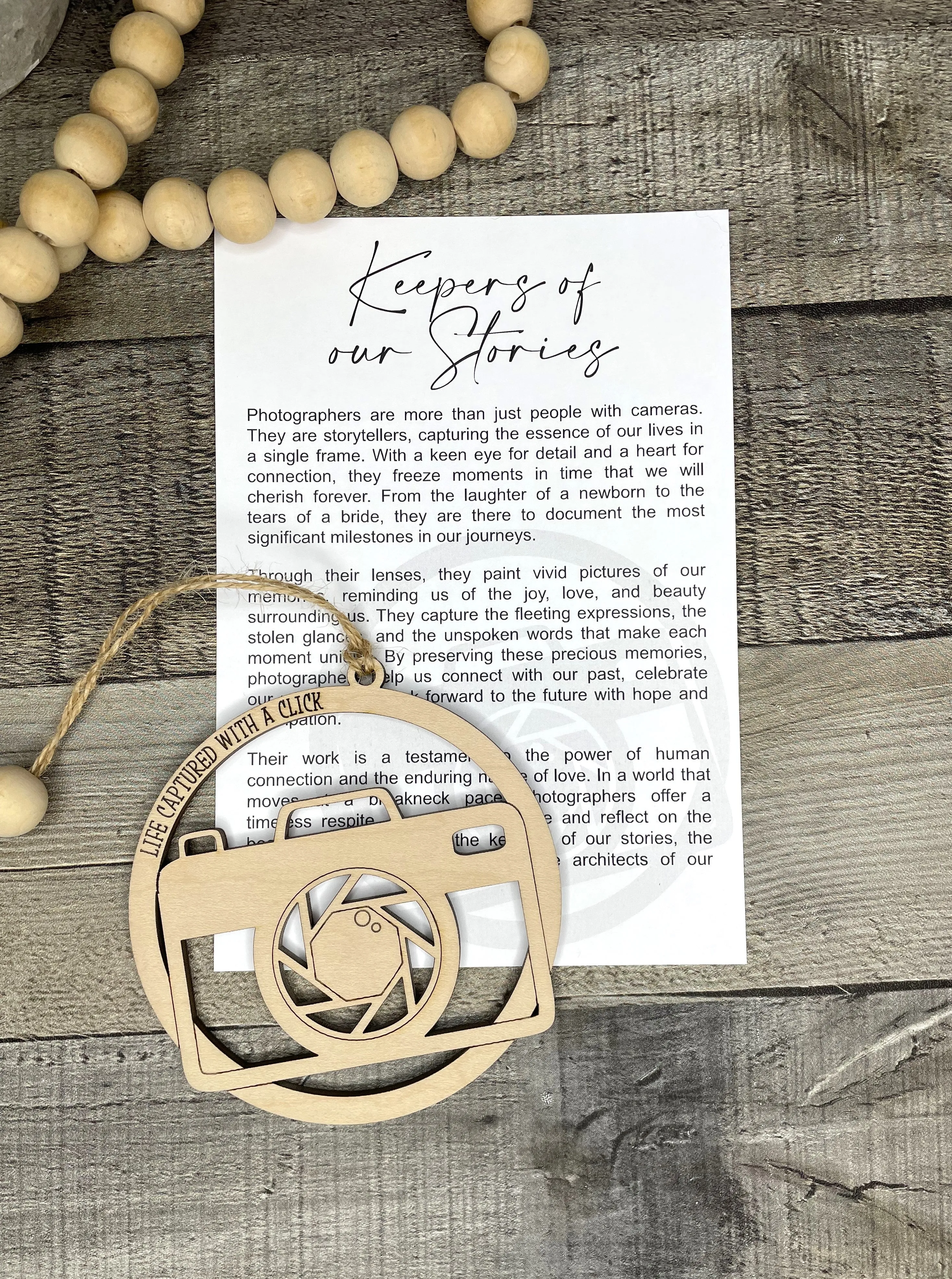 Camera Photographer Ornament - Story of Keeper of Our Stories