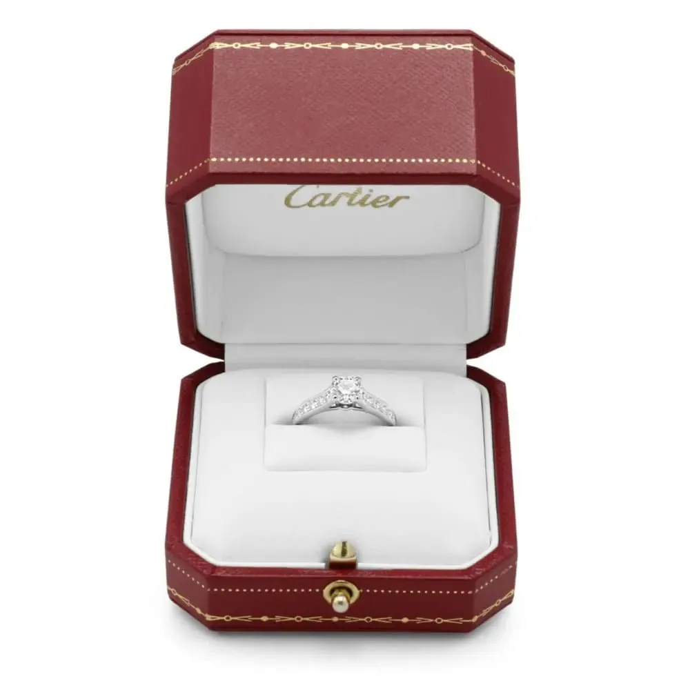 Cartier GIA Certificated Platinum 0.81ct Diamond Ring