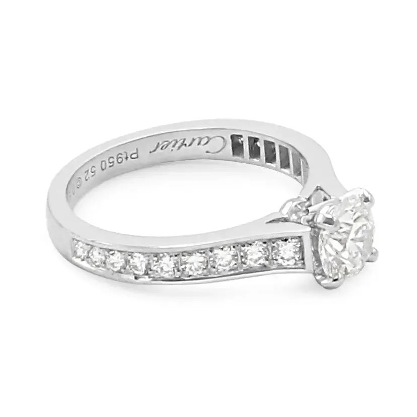 Cartier GIA Certificated Platinum 0.81ct Diamond Ring