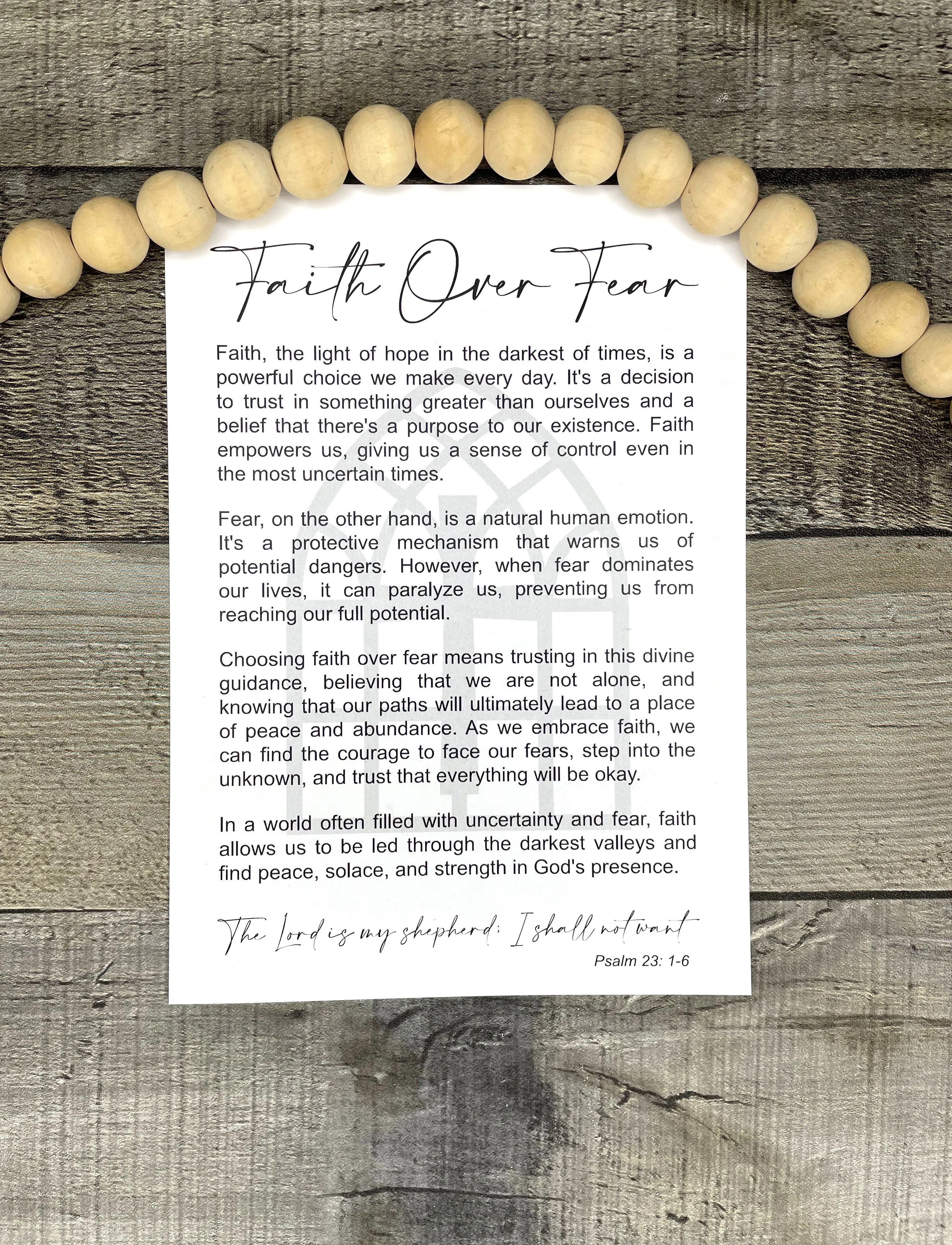 Cathedral Ornament - Story of Faith Over Fear; Psalm 23:1-6