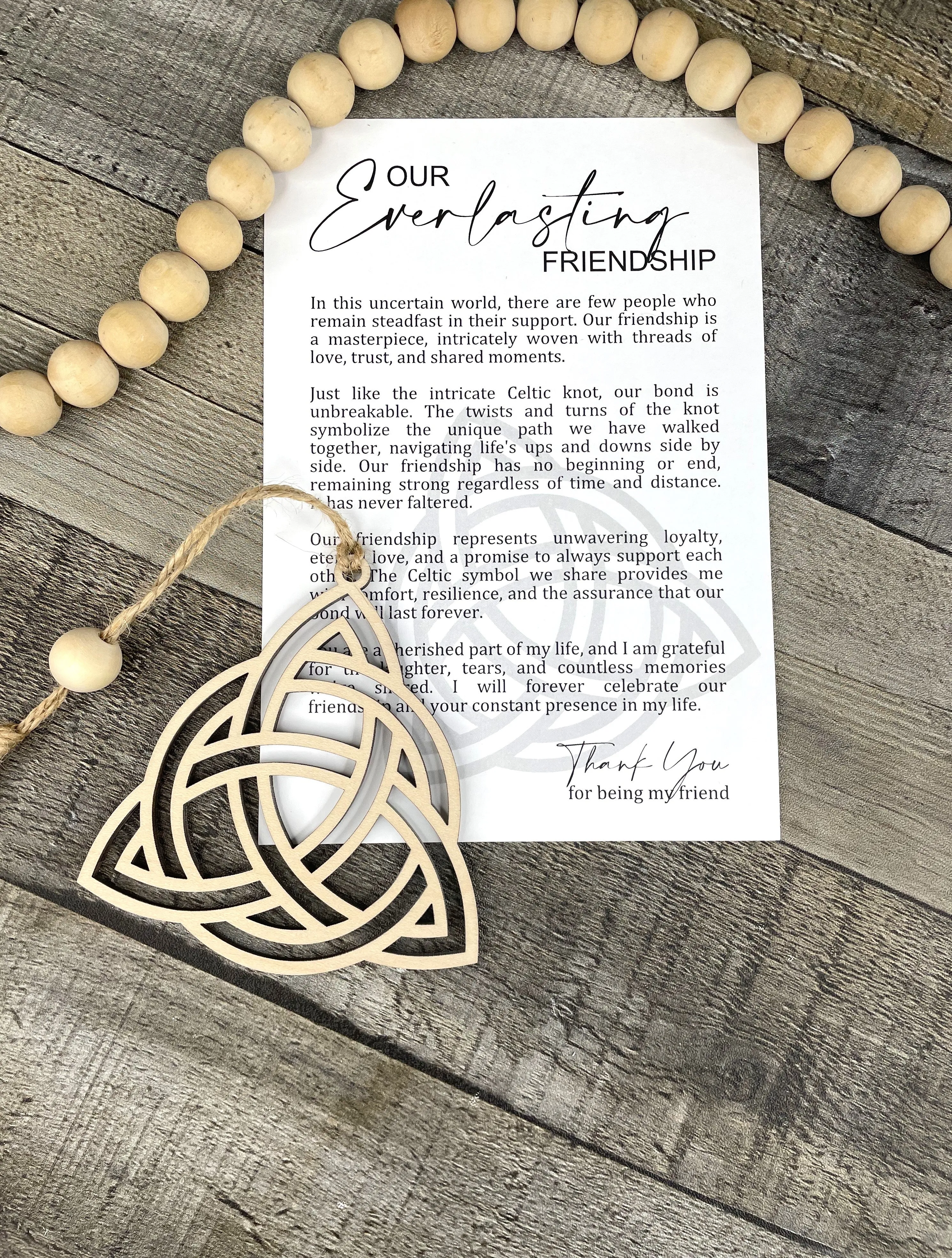 Celtic Knot Ornament - Story of Our Everlasting Friendship