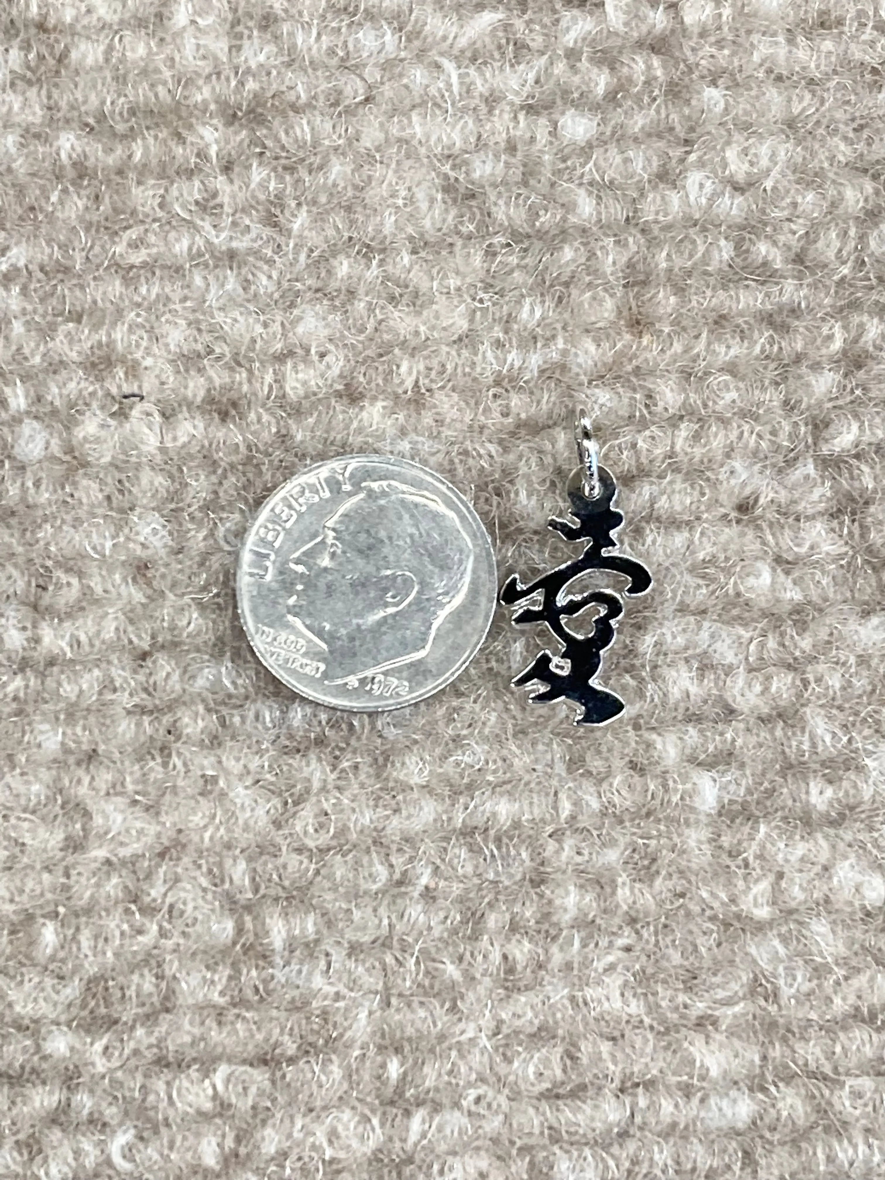 Chinese Love Symbol Silver Charm