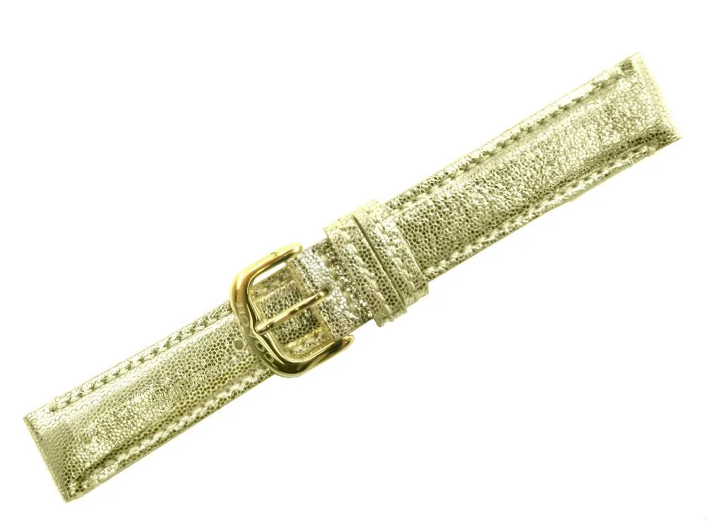 Coach 17mm Shiny Gold Leather Women's Watch Strap