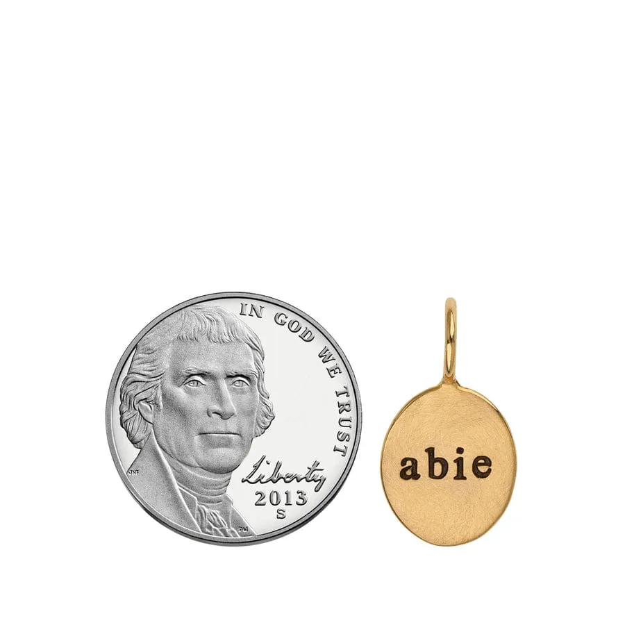 Custom Order Mini Gold Name Oval Charm