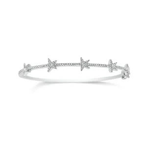 Dainty Diamond Star Bangle Bracelet