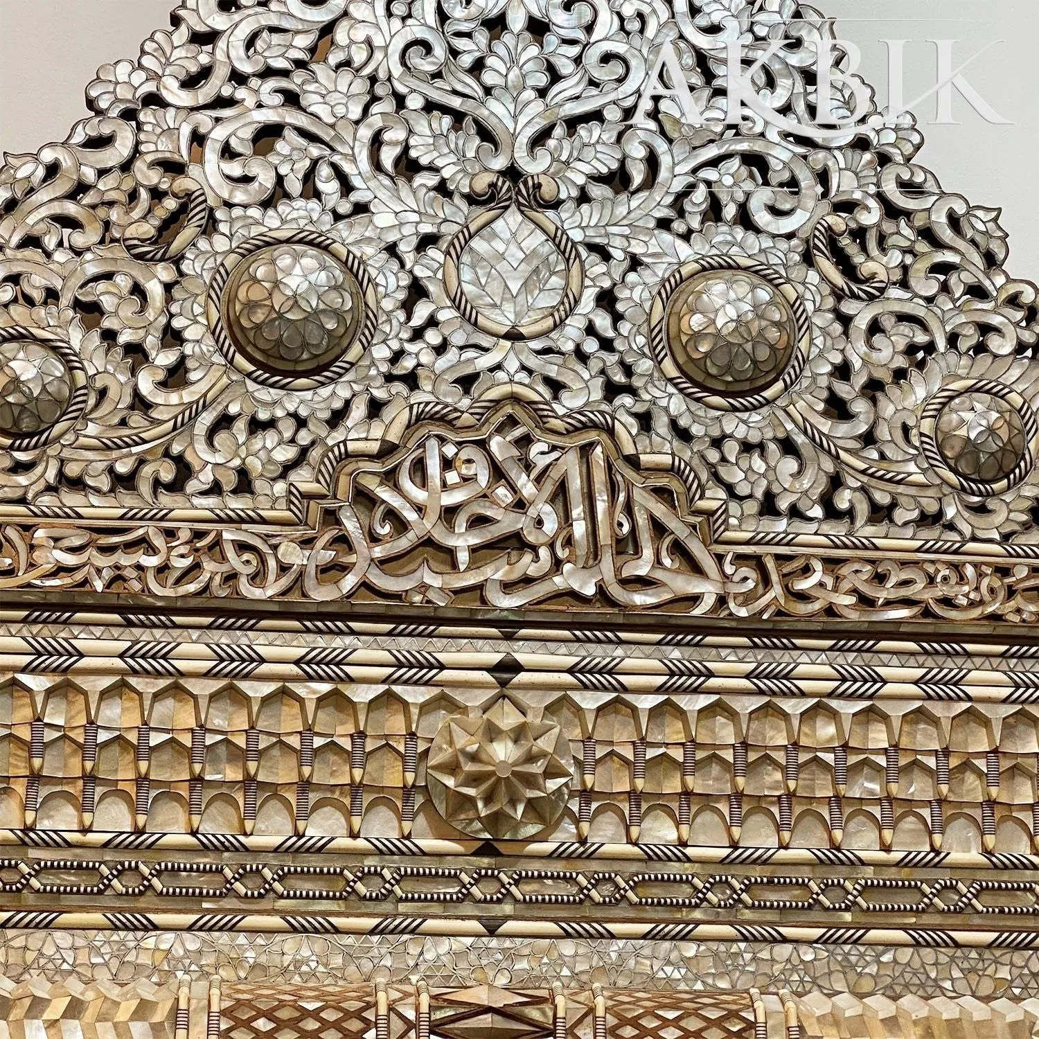 Damascene Tradition: Pure Mother of Pearl Mirror