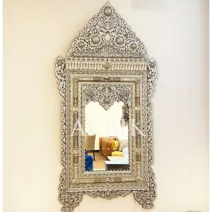 Damascene Tradition: Pure Mother of Pearl Mirror