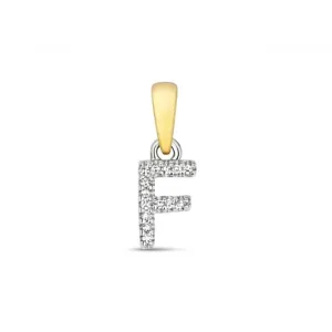 Diamond Jewellery 9ct Gold Diamond Initial F Pendant PD181/F