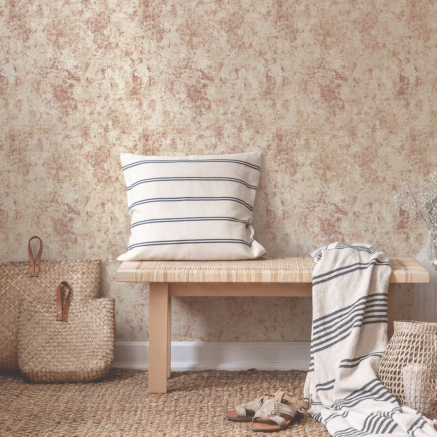 Distressed Gold Leaf Peel and Stick Wallpaper