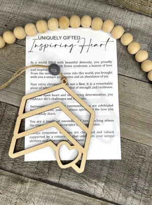 Down Syndrome Ornament - Story of the Uniquely Gifted Inspiring Heart