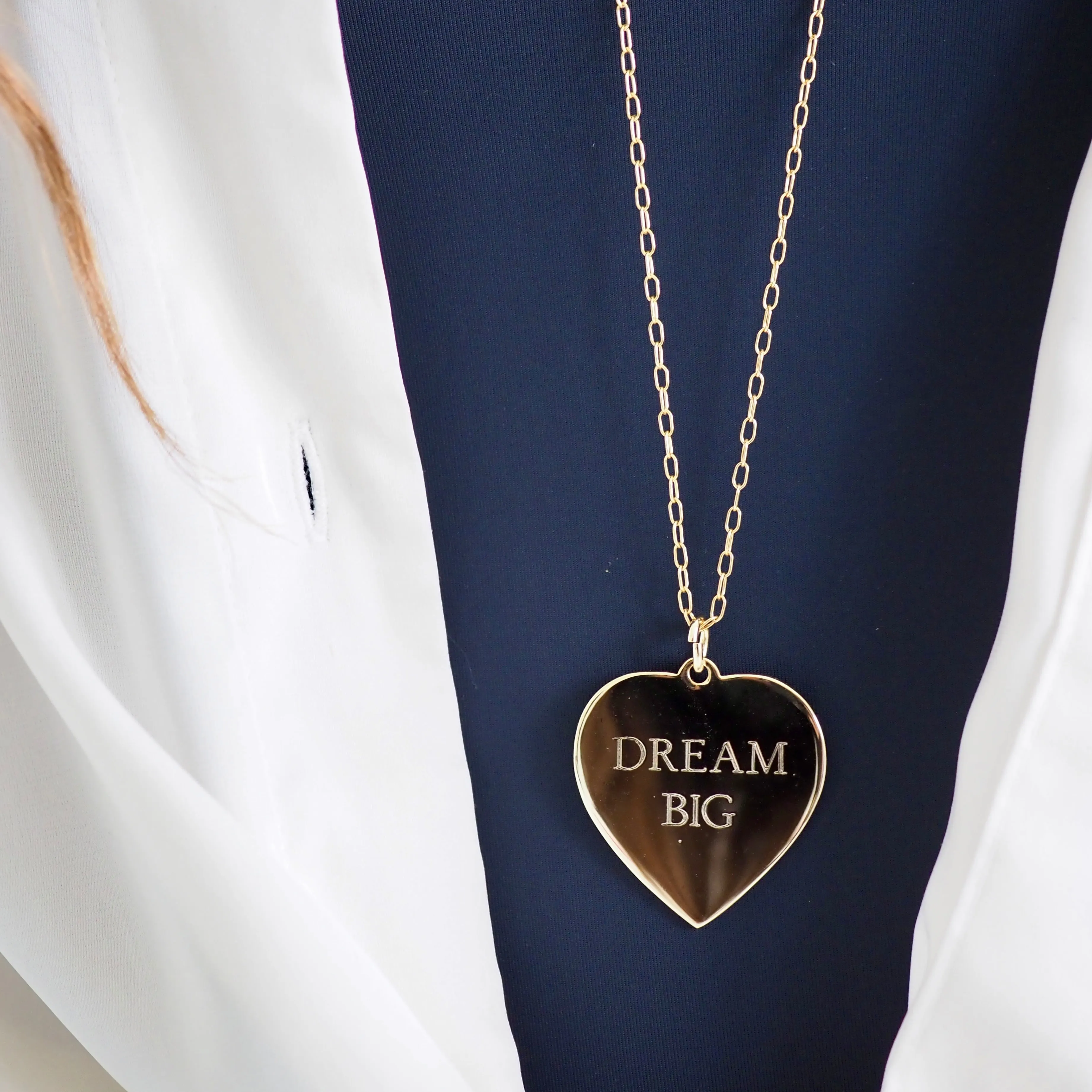DREAM BIG-  MANTRA HEART NECKLACE