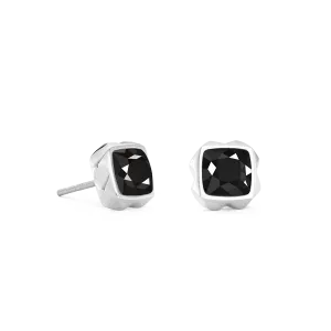 Earrings Spikes Square Onyx silver-black