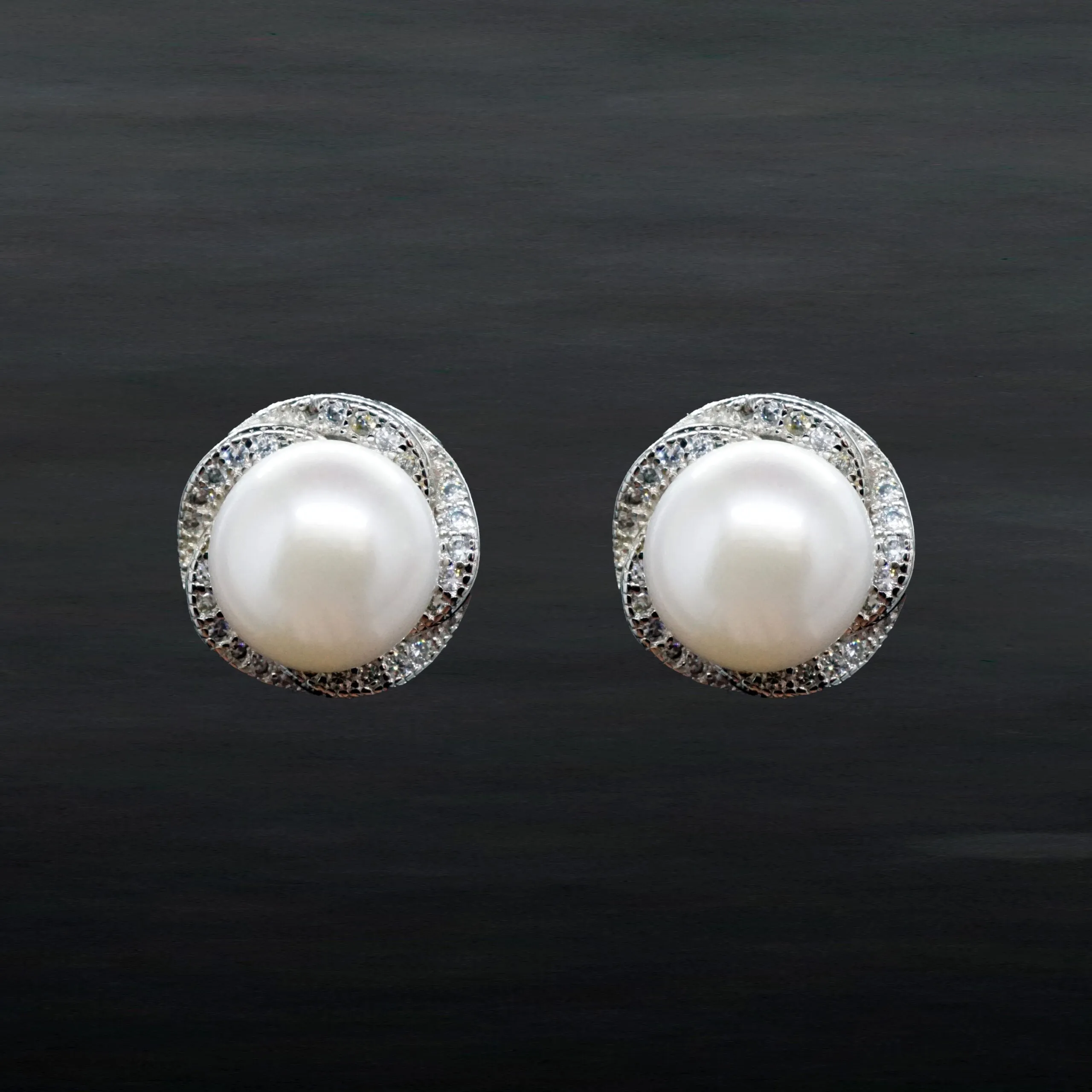 Ellie X - Real Freshwater Pearl Silver Stud Earrings