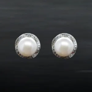Ellie X - Real Freshwater Pearl Silver Stud Earrings