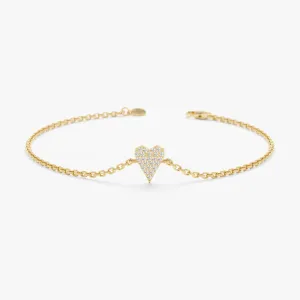 Elongated Diamond Heart Bracelet, Lily