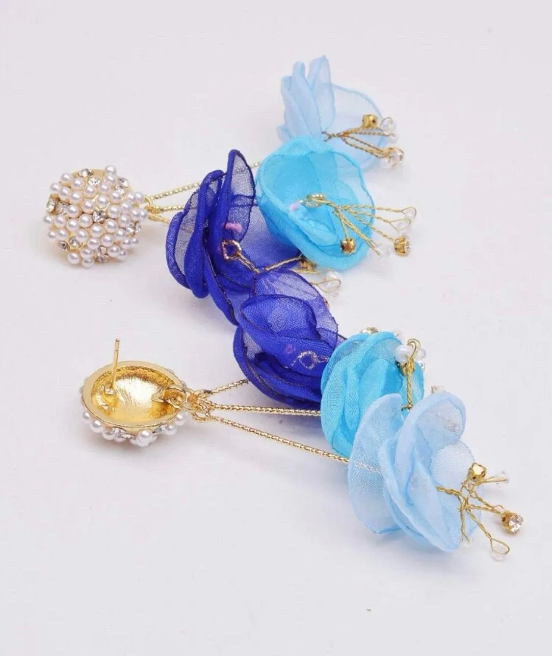 Flower Faux Pearl Drop Earrings