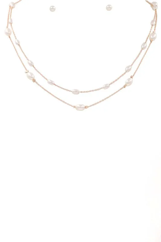 FREE ITEM FRIDAY- Pearl Layer Necklace Set