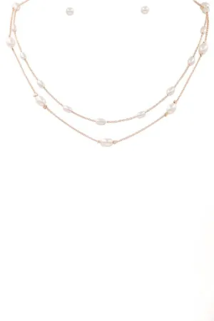FREE ITEM FRIDAY- Pearl Layer Necklace Set