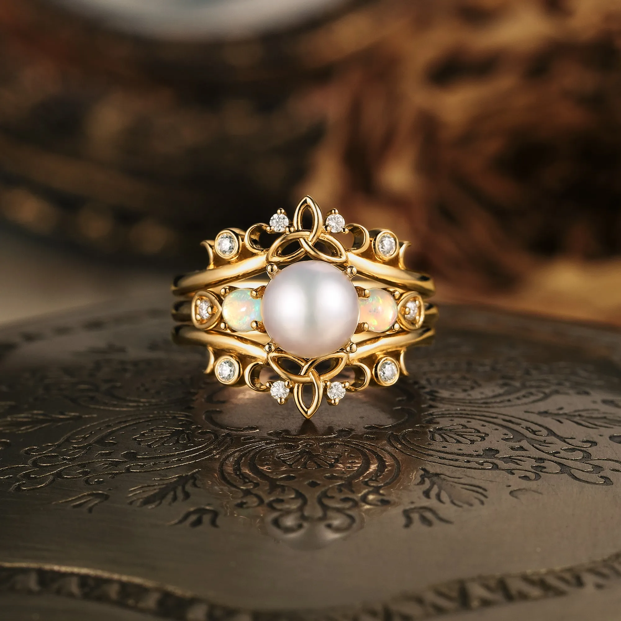 GemsMagic Akoya Pearl Ring Set-Phoebe Ann