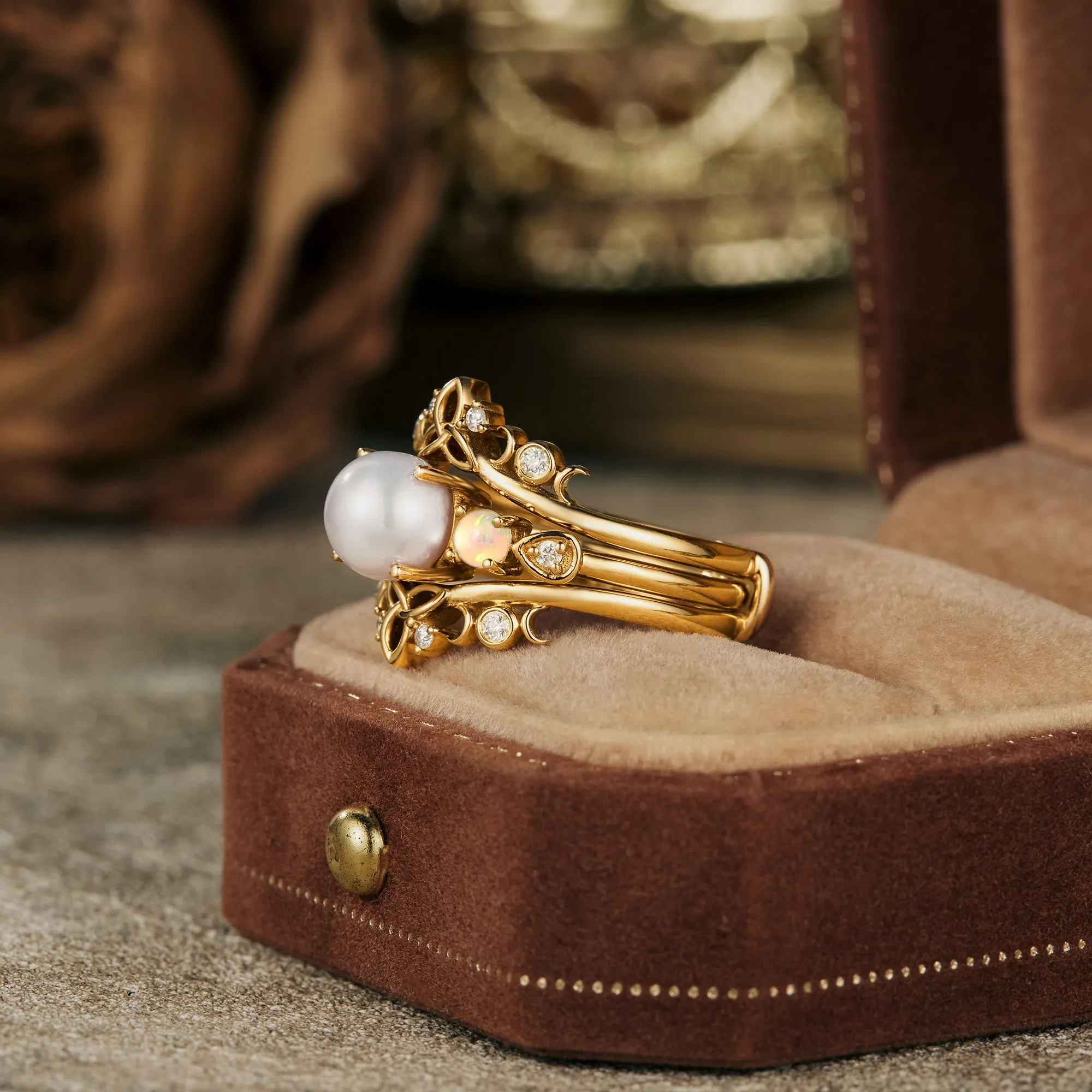 GemsMagic Akoya Pearl Ring Set-Phoebe Ann