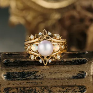 GemsMagic Akoya Pearl Ring Set-Phoebe Ann