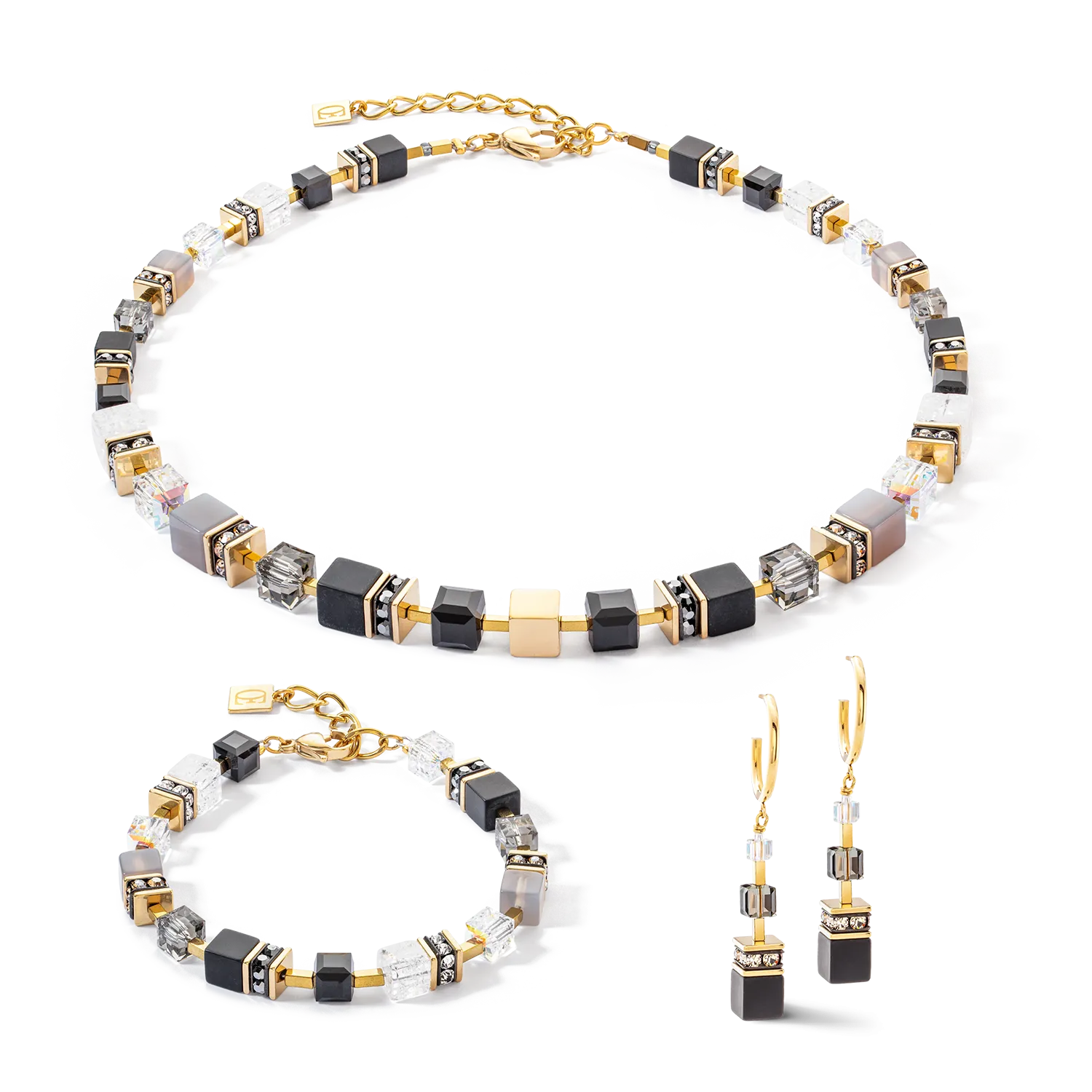 GeoCUBE® Precious statement bracelet gold-black