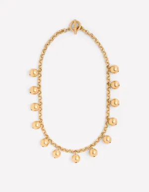 Gold Bead Chain Necklace-Gold