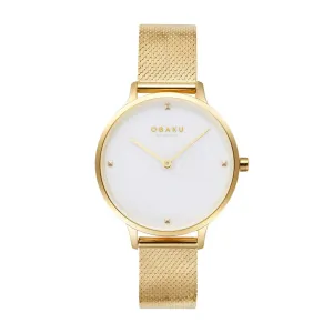 Gold Plated Figen Gold Women's Watch by Obaku