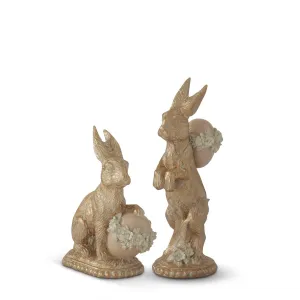 Gold Resin Easter Bunnies - 2 Styles