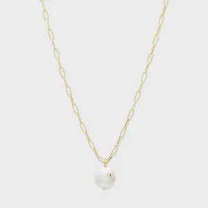 Gorjana Reese Pearl Charm Necklace (gold & pearl)
