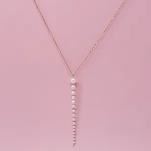 Gradiant Long Pearl Drop Necklace