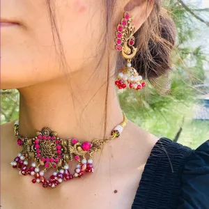 Handmade Jewelry Set With Pearls and Beads