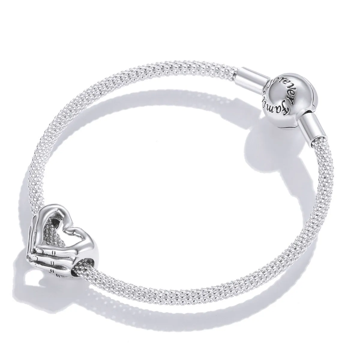 Hands Making a Heart Charm 925 Sterling Silver