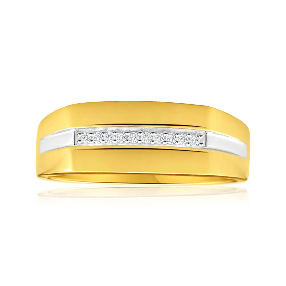 His and Hers Rings 9ct Yellow Gold Ladies Ring With 10 Diamonds