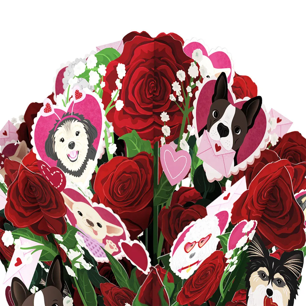 I Woof You Dog Valentine Bouquet and Sentiment Set for Wife