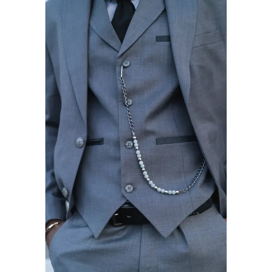 James - Men's 3 Piece Grey Classic Suit