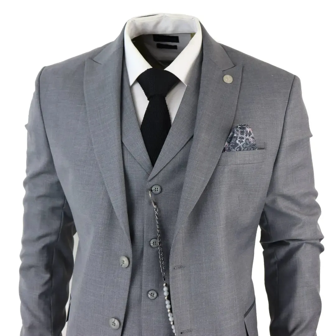 James - Men's 3 Piece Grey Classic Suit