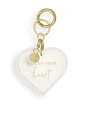 Katie Loxton S Follow Your Heart Off White Heart Keyring KLB1666